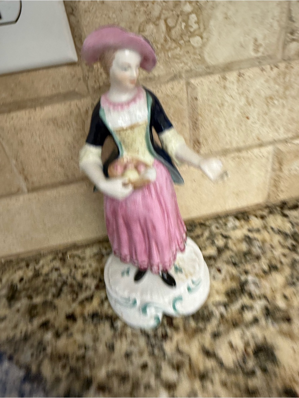 Spode Bone China Marked Chelsea Figurine Base with Green and Red Stamps
